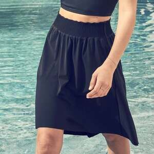 Athleta Cosmic Skirt SIZE XS Black High Low Hem Ribbed Waistband Pockets Active